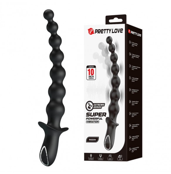Pretty Love - RIGDON Anal Bead Massager (Chargeable - Black)